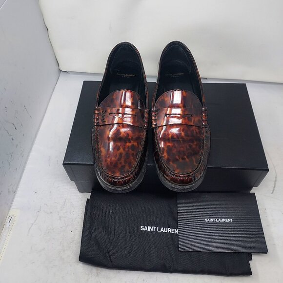 YSL Yves Saint Laurent MENS Le Loafer Tortoiseshell Logo Loafer